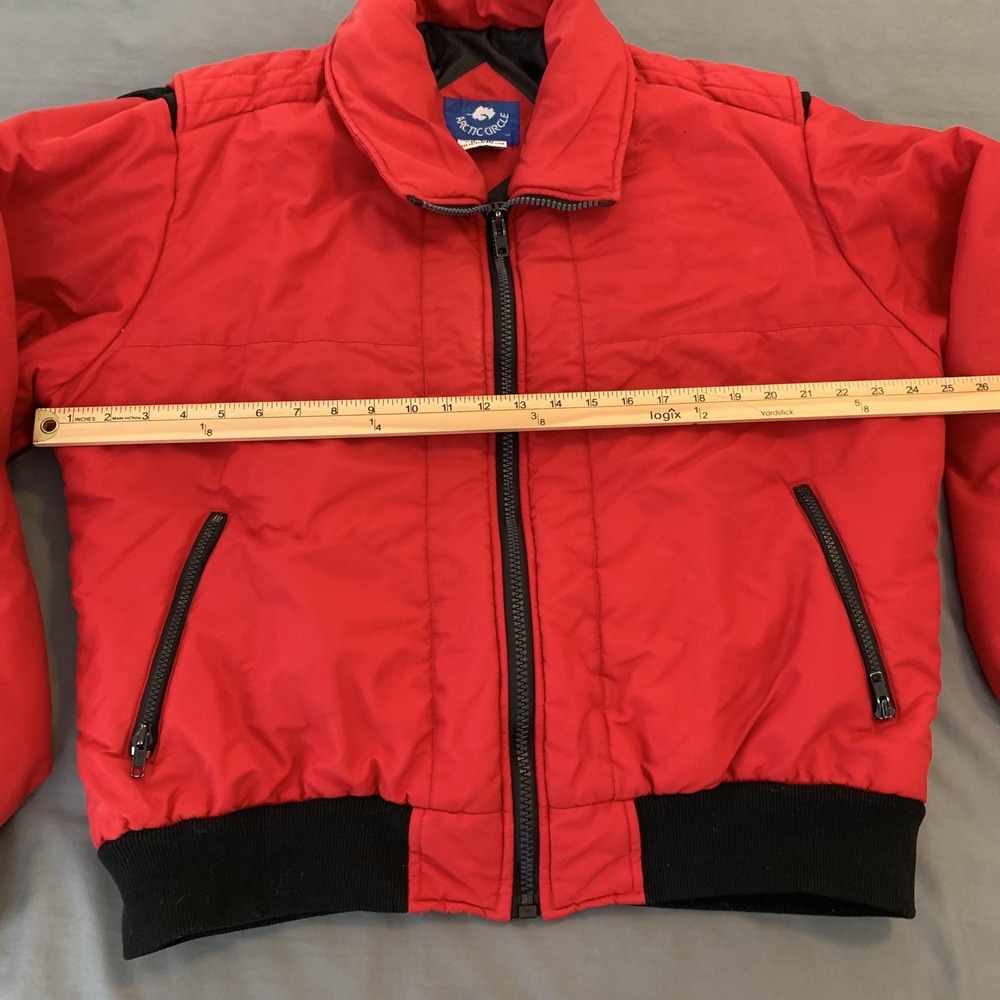 Arctic Circle Jacket Mens XL Red Nylon Bomber‎ Insulated Puffer Winter Coat - Picture 3 of 6
